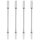Guduling 4 Stück Edelstahl Doppelt Beendete Spatel,Spatel aus Edelstahl,Laboratoriumspatel,Mikrospatel,Pillenpulverschaber,Laborlöffel Edelstah (16cm)