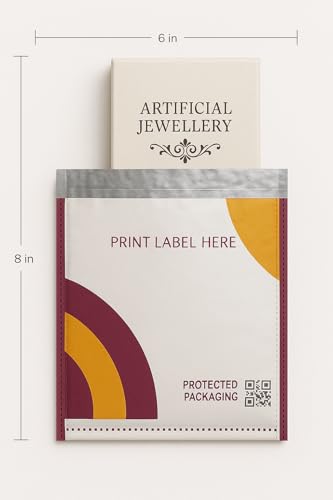 Image of Plastic Seal ROBGREEN Meesho Branded Transparent Economy Poly Bags Online With QR Code Barcode Printed Security Economy Courier Poly Bag Without Pod Jacket Cover Pack Of (100, 6X8 Inches)