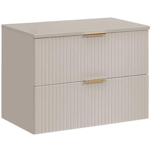 Lomadox Badezimmer Waschtischunterschrank 80cm, in Kaschmir, mit 2 Softclose-Schubladen