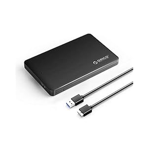 Orico 2.5″(6.3cm) USB 3.0 HDD Enclosure Case Cover for SATA SSD HDD | SATA SSD HDD Enclosure High Speed USB 3.0 | Tool Free Installation | Black