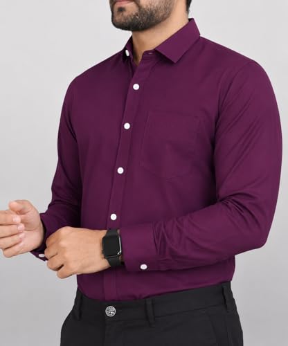 Image of CB-COLEBROOK Men's Casual, Regular Fit, Solid Colour, Lightweight, Button Down, Casual Wear, Shirt with Pocket. Suitable for Office & Casual Use