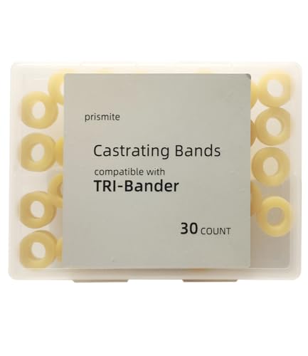 Prismite Castration Bands Compatible with XL Tri Bander for Cattle/Bull,Sheep, Goats, 30-Count