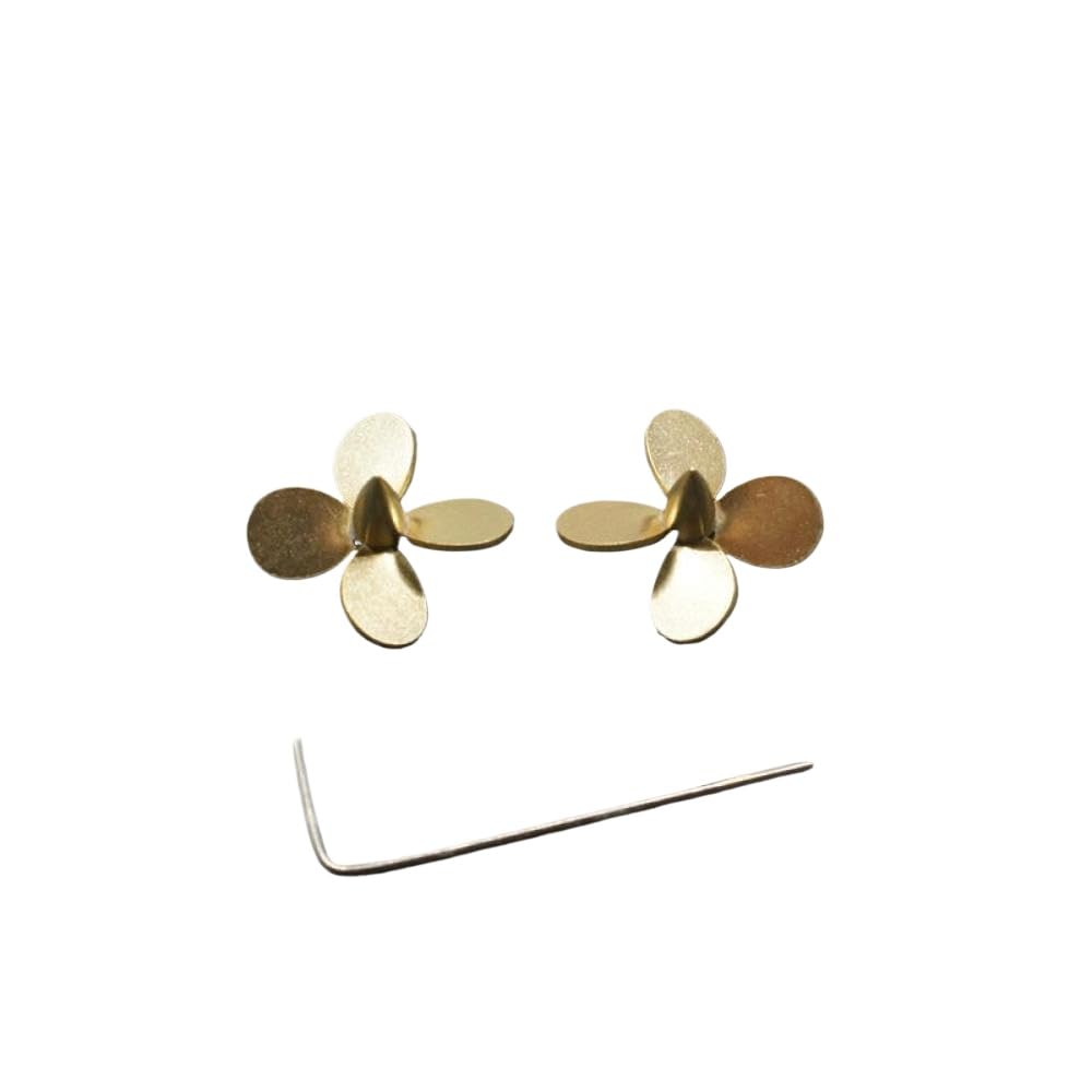 COMODO 1 Pareja de Cobre Propeller Paddles 16mm/18mm Dia con 4 Agujeros 2mm Agujero para RC Model Boat Drivetrain Parts(Color: 1pair 16x4x2mm)