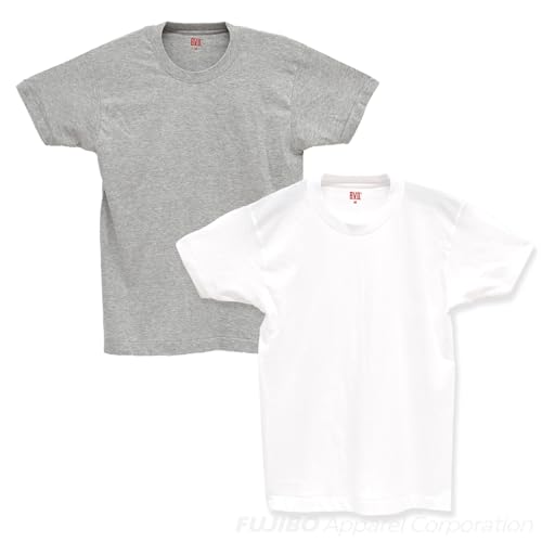 [ビー・ブイ・ディ] 2枚組 綿100％ 天竺編みクルーネックTシャツ