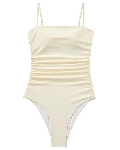 Image of SUUKSESS Women Sexy One Piece Swimsuit Tummy Control Square Neck Bathing Suit