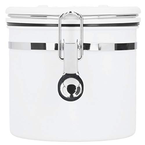Guarda café de acero inoxidable blanco con diseño minimalista y válvula premium 7