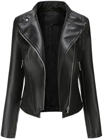 Giacca In Ecopelle Donna YYNUDA | Corta | Autunno | Chiusura Lampo | Taglie S-4XL - Foto 14