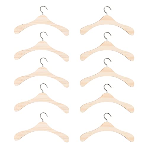 Towel Hanger 20Pcs Wooden Doll Clothes Hangers Mini Doll Hangers Doll Dress Hangers Mini Hangers for Doll Clothes Miniature Accessories (12cm) Coat Hangers