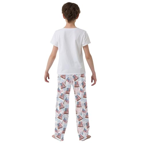 ZZXXB American Independence Day Cake Boys Long Pants Soft Trousers Elastic Waist Kids Lounge Bottoms with Pockets S-XL3