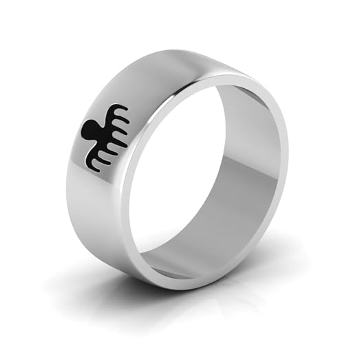 Octpus Band Ring, Octpus Symbol , Fashion Jewelry, Spectre Band, Bond Style , Fashion RIng, Unique James Jewelry Black Enamel Weeding Ring- Personalized Gift For Her Him Weeding 925 Sterling Silver Gifts