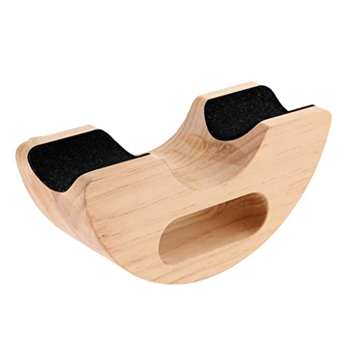Wooden Guitar Neck Rest for Acoustic Guitars 32-41 Inches, Cork-Lined Support for Guitar Maintenance and Protection