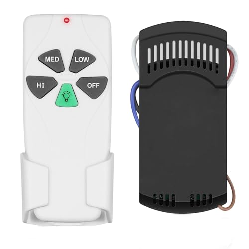 FAN-53T Universal Basic On/Off Ceiling Fan Remote Control Kit Works for Hampton Bay Hunter Litex, Replace FAN-53T, KUJCE9103, UC7030T, 2AAZPFAN53T, 2AAZPFAN53T1, FAN-11T,UVWRF-2