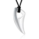 SLCHJX Cenos de cremación de dientes de lobo cenizas colgante de urna para hombres acero inoxidable dientes de lobo collar de urna regalo