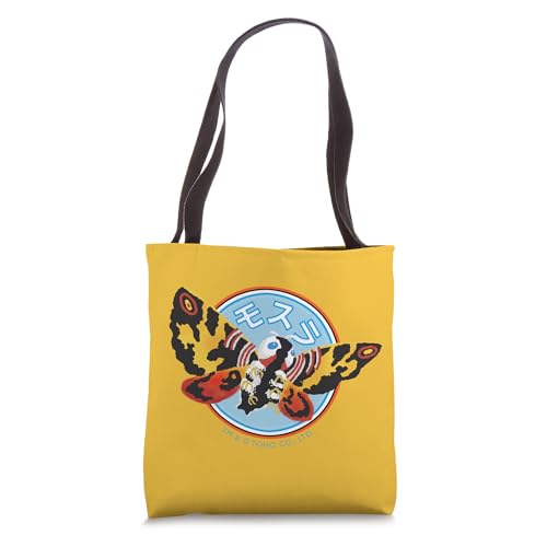 Bolso Tote Amarillo con Ilustración de Godzilla y Mothra miniatura 1