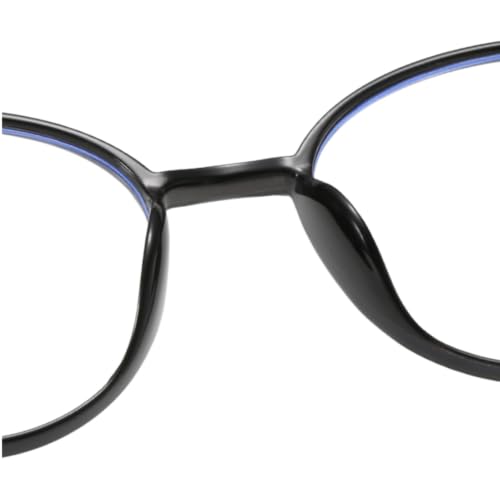 Image of Shiratori Retro Round Blue Light Blocking Glasses for Women Men, Lightweight Metal Temple Eyeglasses