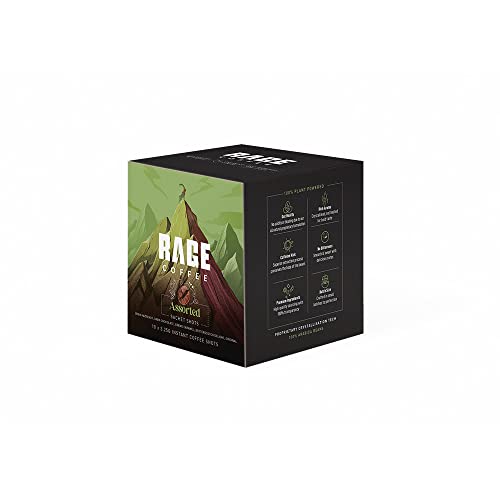 Image of Rage Coffee Sachet Shots Assorted Pack (3.25 GMS x 10)- Premium Arabica Instant Coffee (Pack of 20 Shots) | Hazelnut Coffee, Butterscotch Coffee, Caramel Coffee, Dark Chocolate Coffee & Original Coffee Blend | Flavoured Instant Coffee Pack