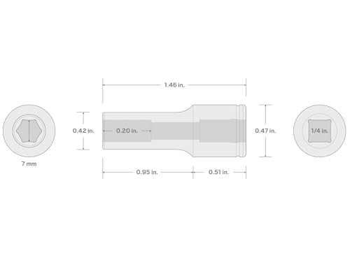 Image of TEKTON 1 /4 Inch Drive x 7 mm 6-Point Socket | SHD04107