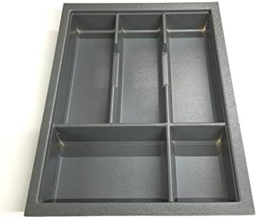 Handle & Home Dark Grey Charcoal Cutlery Tray for 300mm Grass Scala Drawer | 430mm L x 206mm W | Anthracite Stone | Kitchen Organisation | Storage