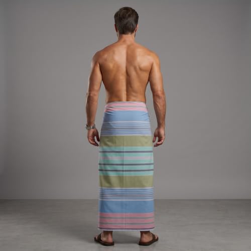 Image of Men's Cotton Lungi | Soft Breathable Wrap Around Lungi | Comfortable Daily & Home Wear for Men