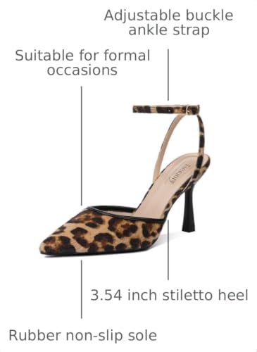 Image of Susanny Women's Heels Closed Pointed Toe Strappy Stiletto Pump Dressy Shoes