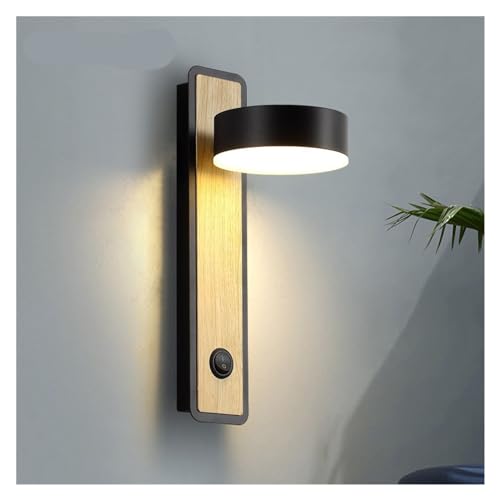 Lámparas de pared modernas de madera con interruptor y luz cálida para cabecera 3