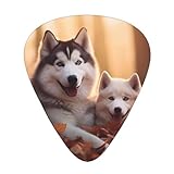 Diseño de forma: esta púa de guitarra WZYWHJ Cute Husky Dogs Prints adopta un diseño elegante, con un cuerpo más ancho y cabezal redondeado para garantizar que tu estilo de juego sea cómodo, flexible y preciso