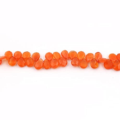 Carnelian Faceted Briolettes LKBEADS de qualité supérieure en fil de 9.5"