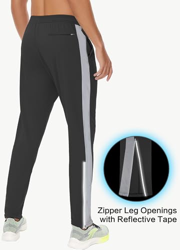 JWM Men's Sweatpants Zipper Legs Bottom - Tapered Track Traning Running Athletic Workout Basketball Slim Fit Pant Zip Pockets2