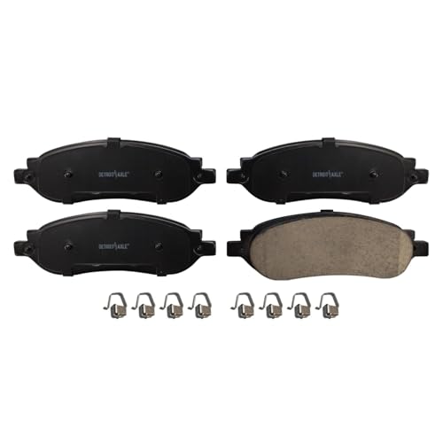 Image of Detroit Axle - 4pc Rear Brake Kit for 2005 2006 2007 Ford F-250 F-350 Super Duty, Drilled and Slotted Disc Brake Rotors Ceramic Brakes Pads with Hardware Replacement : 13.38 inch inch Rotor