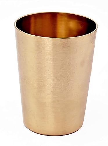 Image of Pure Kansa Glass Tumbler with Handmade Design, for Drinking Serving Water, Yoga & Ayurveda, -250 Ml, Set of 2