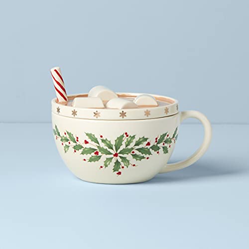 Lenox Holiday Candy Dish Cocoa Mug, 2.09, Red & Green #TOP1