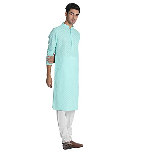 Image of Manyavar Men's Chikankari Kurta Set (2pcs)