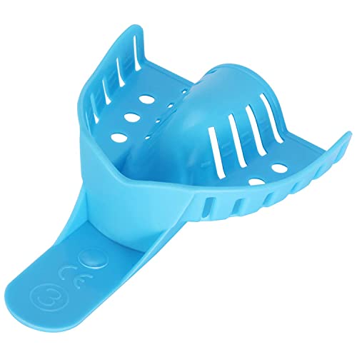 Image of JMU Dental Impression Trays, 3 Medium Upper, Autoclavable, 120 Pcs | Perforated Disposable Impression Trays, Plastic, 10 Bags, Blue