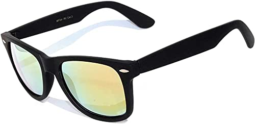 OWL Vintage Horn Rimmed Sunglasses Womens Mens, UV Protected Mirror Lens Vintage Shades, Matte Frame Sunglasses