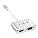 LENTION USB C to HDMI & VGA Adapter,HDMI to USB C Adapter,for Dual Monitor Compatible 2021-2016 MacBook Pro 13/15/16,New Mac Air/iPad Pro,Surface,Lenovo,More,Stable Driver Certified (C51s,Silver)