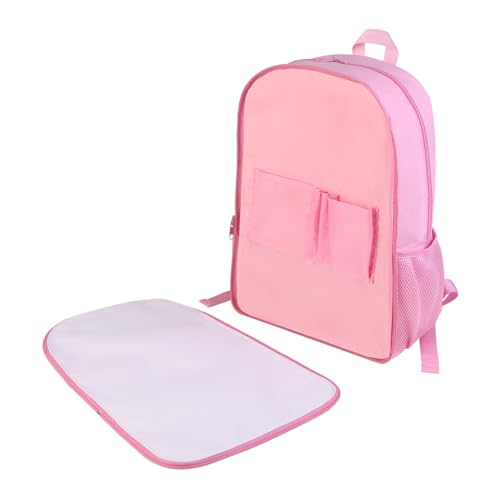 4PCS 16 inch Heat Transfer Sublimation Blank Backpack DIY Custom Children Plain School Bag Students Bagpack for Printing Drawing(Pink)4