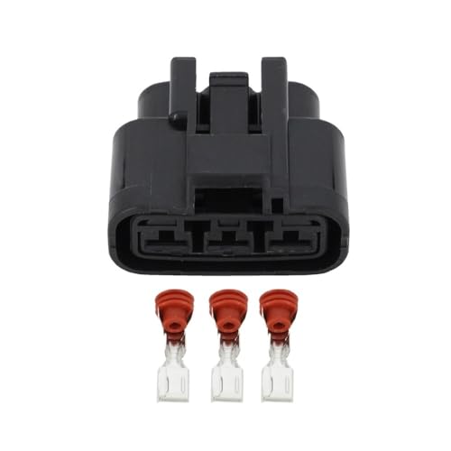 HUABAO 3 Pin Left Slot Car Electronic Fan Plug with Terminal and Water Proof Plug DJ7031YB-6.3-21 Car Connector 3P(10 Sets)