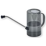 じょうろ 水差し ジョウロ 1L 透明 如雨露 目盛り付き プラスチック製 おしゃれ 観葉植物 ガーデン 散水用具 園芸用品 ブラック