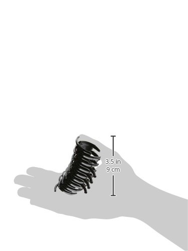 Caravan Large Tubular Hair Claw Covers The Spring In Black With Multiple Detailed Bars #TOP4