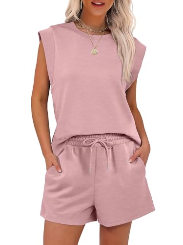 Image of ANRABESS Two Piece Sets for Women 2026 Summer Short Lounge Set Casual Beach Vacation Outfits Spring Sweatsuits Tracksuit