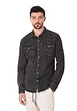 camicia jeans uomo nera slim fit elasticizzata leggera denim casual (it, testo, l, regular, regular, nero)