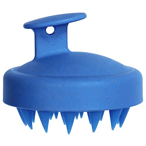 Brosse de Shampooing Pour Cheveux, Brosse de Massage Manuelle du Cuir Chevelu Pour Cheveux Secs et Humides, Soins des Poils en Silicone Doux Pour le Cuir Chevelu (Bleu) thumbnail