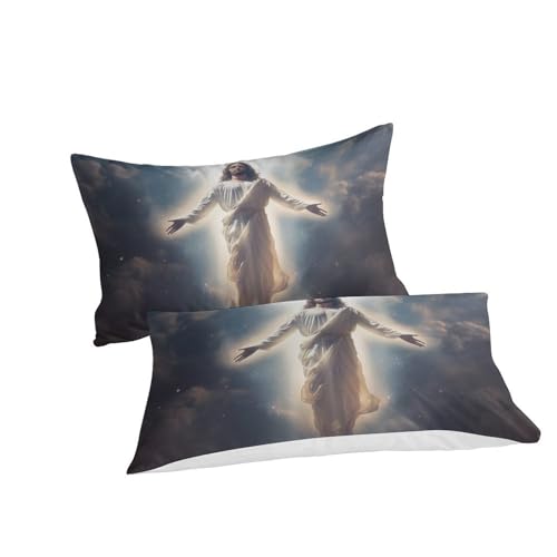 Housse de couette Jésus 3D 140x200 avec fermeture éclair pour lit simple - 3