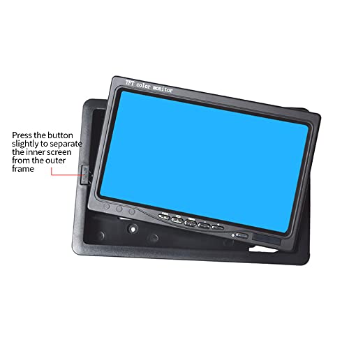 B-Qtech 7 inch HD Vehicle Backup Camera Monitor only, Rear View Reverse Color TFT LCD Display Screen for Car SUV Van Truck, V1/V2 Two Video Input, Power 12V/24V