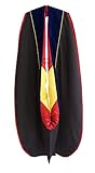 Grad Days Graduation Doctoral Hood Unisex Deluxe with Gold Piping Gold Maroon Royal Blue