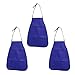DealMux Feste Lätzchen Schürze 3pcs 18,9"x 13" Vliesstoff Schürzen für Teenager Kochen Kunst Malerei Handwerk, blau