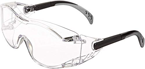 Gateway Safety 6980 Cover2 Safety Glasses Protective Eye Wear – Over-The-Glass (OTG), Clear Lens, Black Temple