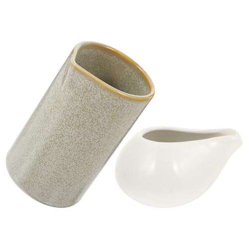 EXCEART Juego de 2 Jarras de Cerámica Estilo Japonés para Salsa y Leche, Diseño Multipropósito de 100ml y 200ml, Adecuado para Restaurante y Mantener la Mesa Ordenada