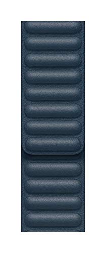 Image of Apple Watch Band - Leather Link (44mm) - Baltic Blue - Medium /Large