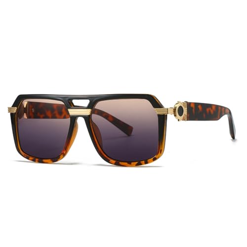 Lunettes de soleil carrées rétro double pont MUTYNE marron style tendance mixte